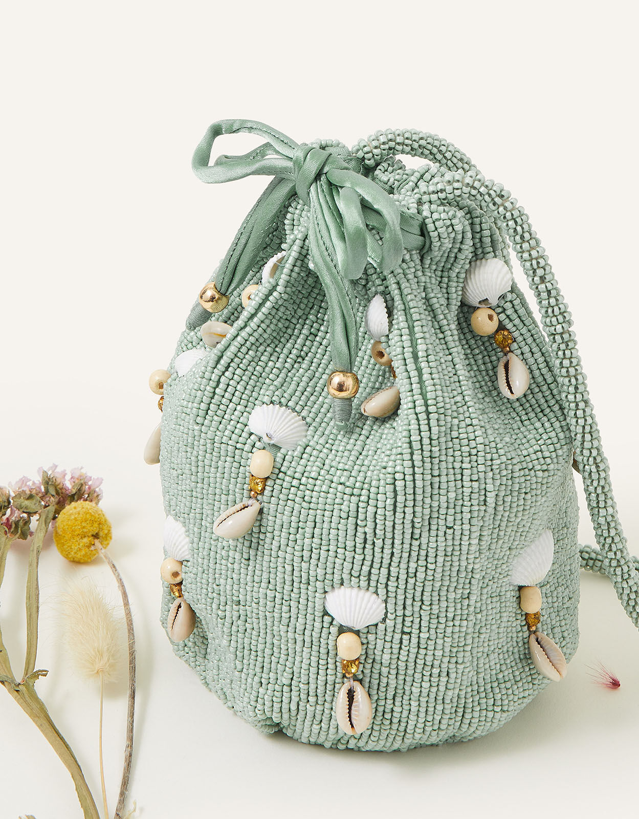 Shell Hand Beaded Duffle Bag