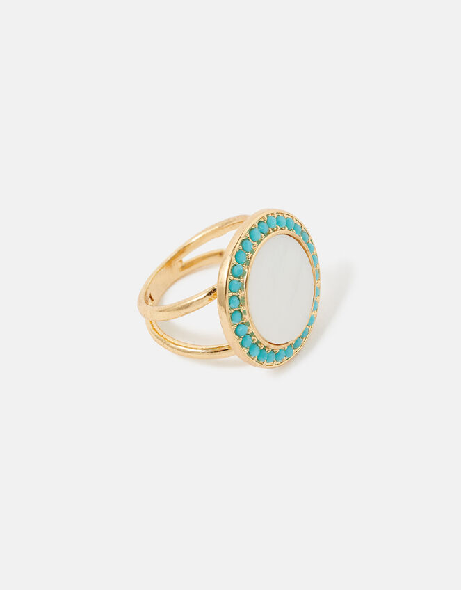 Feel Good Statement Enamel Ring, Cream (PEARL), large