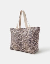 Leopard Print Beach Tote Bag, , large