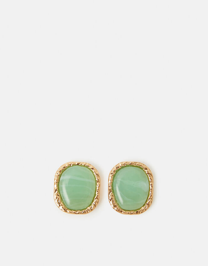 Resin Stone Stud Earrings, , large