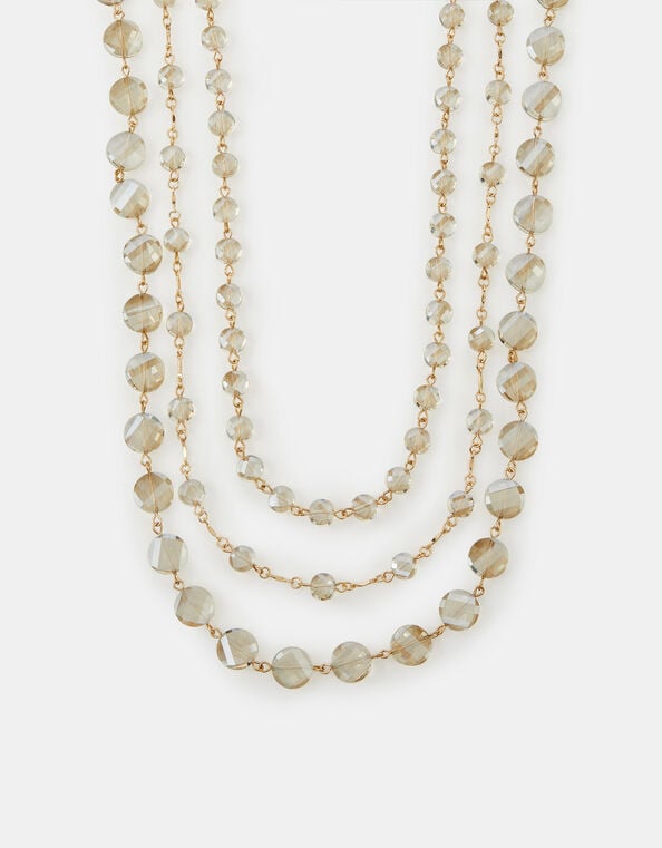 3-Pack Crystal Beaded Chain Necklaces, , large
