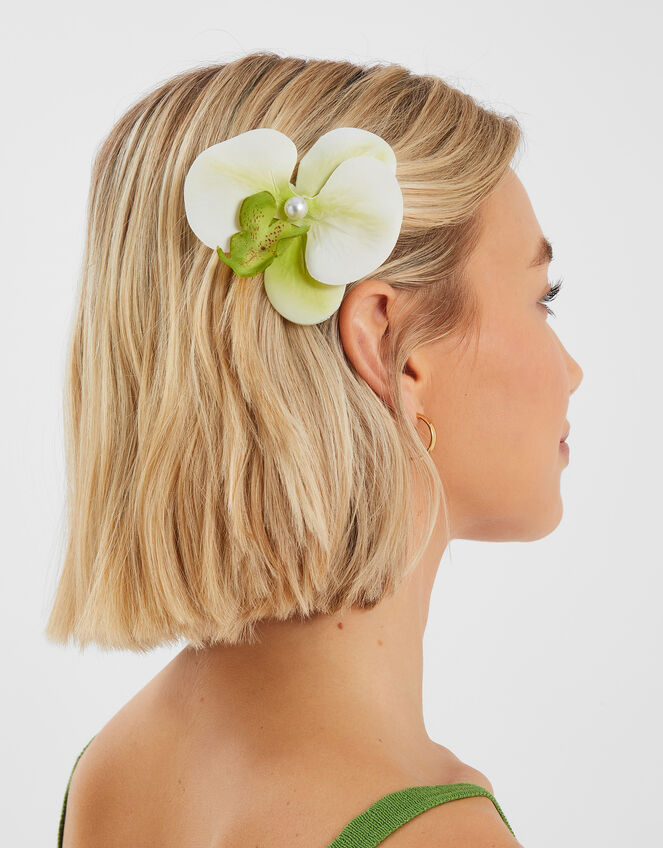 Orchid Hair Clip Yellow, , large