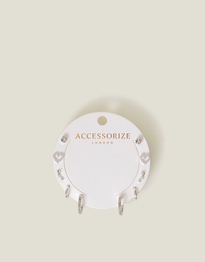 10-Pack Diamant&eacute; Star Stud & Hoop Earrings, , large