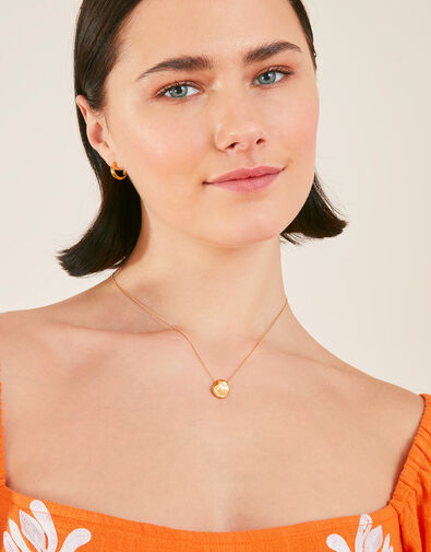 14ct Gold-Plated Organic Shape Pendant Necklace, , large