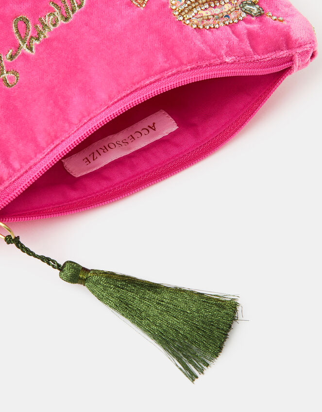 Christmas Cocktail Embellished Velvet Pouch, , large