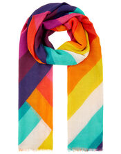 Rainbow Chevron Scarf, , large