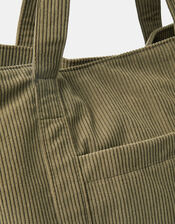 Corduroy Shopper Bag, Green (KHAKI), large