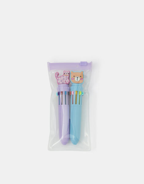2-Pack Girls Mini Cat & Dog Multi Colour Pens, , large