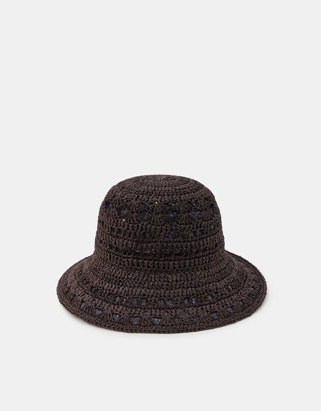 Crochet Raffia Bucket Hat, , large