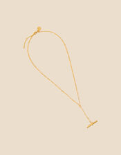 Gold-Plated Heirloom T-Bar Chain Necklace, , large