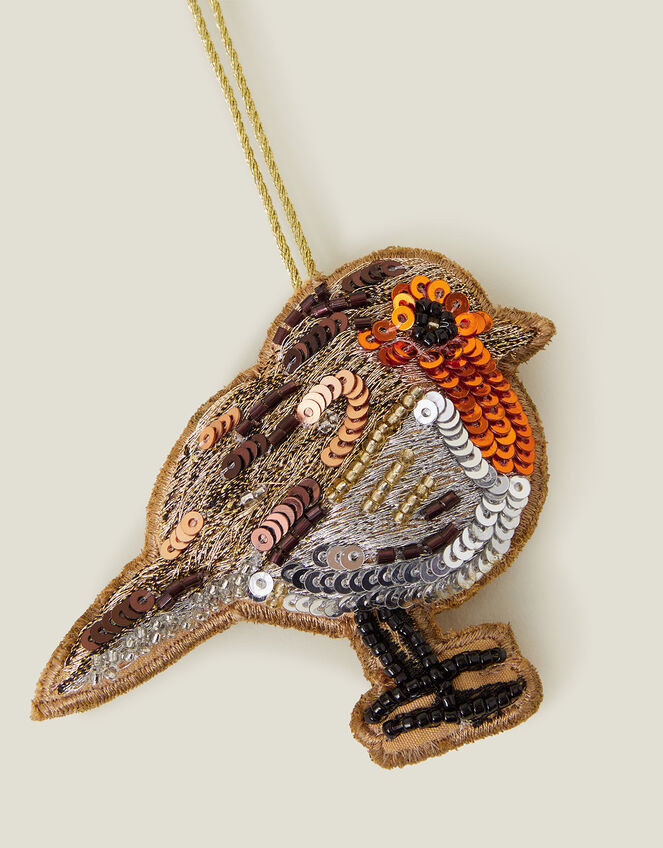Embellished Robin Christmas Tree Decoration, , large
