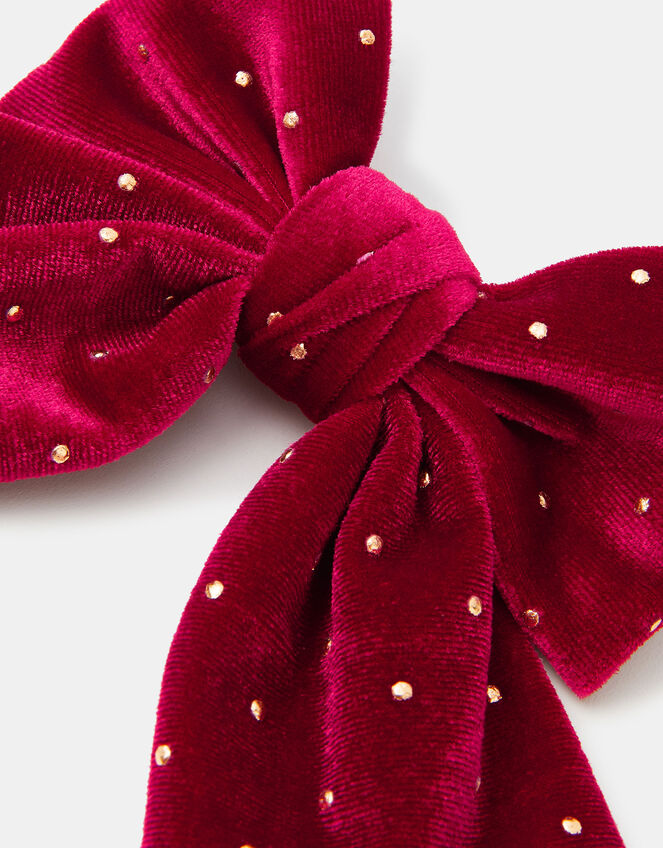 Girls Velvet Bow Hair Clip, , large