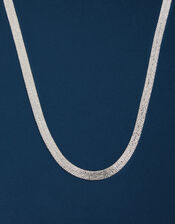 Sterling Silver-Plated Chunky Snake Chain Necklace, , large