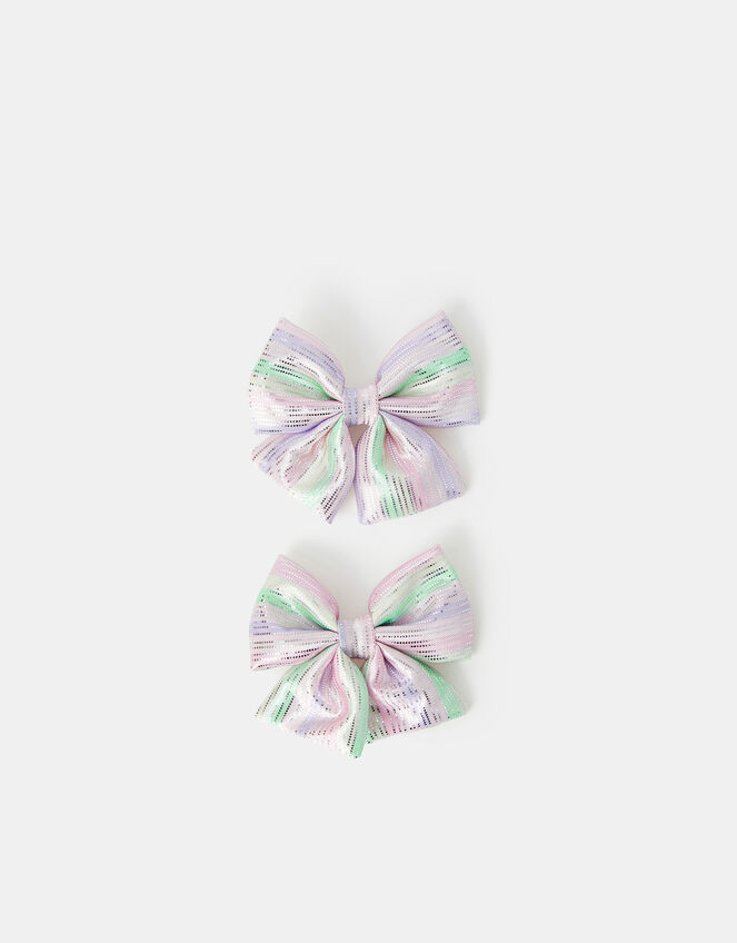 2-Pack Girls Ombre Bow Hair Clips, , large