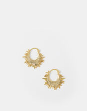14ct Gold-Plated Sun Beam Hoop Earrings, , large