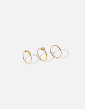 Gold-Plated Diamond Ring Stacking Set, Gold (GOLD), large