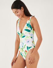 Lexi Abstract Floral Plunge Shaping Swimsuit, Multi (BRIGHTS-MULTI), large