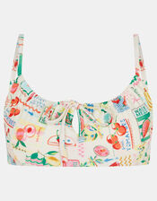 Summer Print Front Tie Bikini Top, Multi (MULTI), large