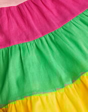 Girls Colour Block Tiered Dress, Multi (BRIGHTS MULTI), large