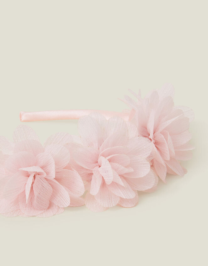 Girls Corsage Flower Crown Headband, Pink (PINK), large