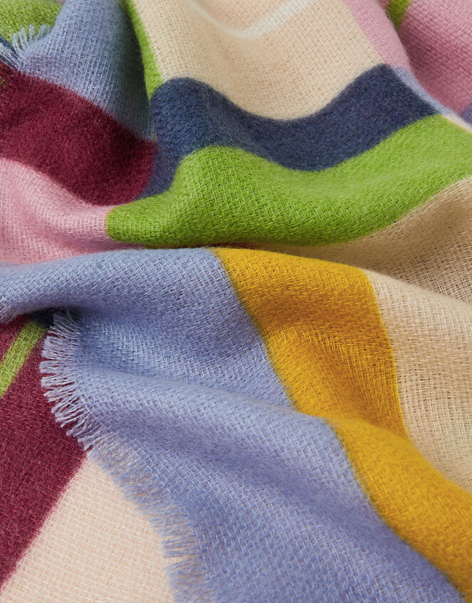 Colourful Check Print Blanket Scarf, , large