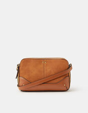 Classic Double Zip Crossbody Bag, Tan (TAN), large