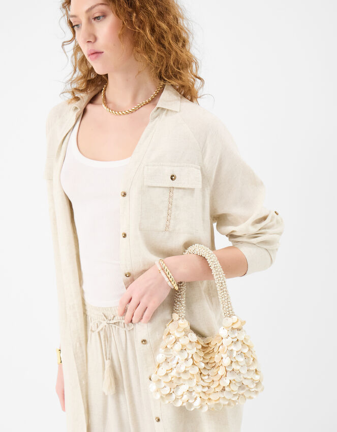 Mother of Pearl Beaded Bag, , large