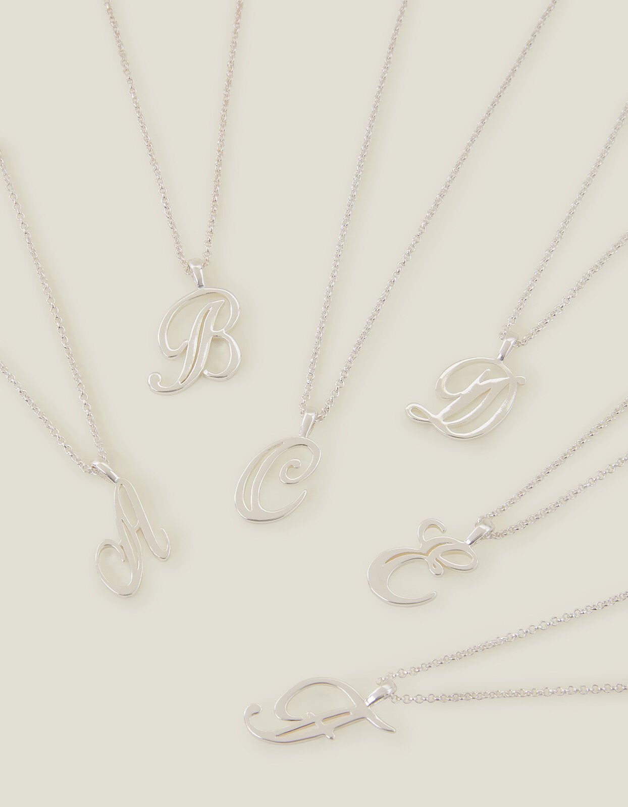 Sterling Silver Plated Initial Necklace Silver Sterling Silver Accessorize Global