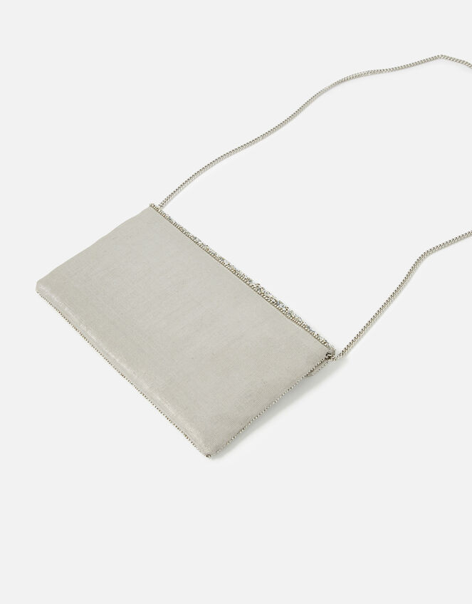 Tamara Embellished Clutch Bag, Silver (SILVER), large