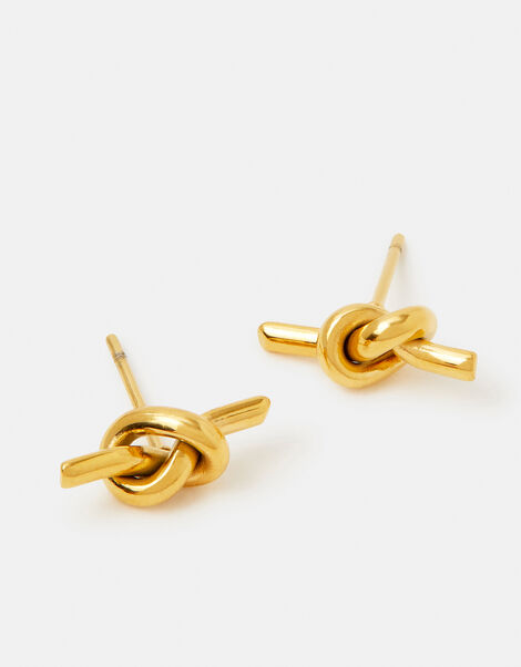 Stainless Steel Knot Stud Earrings, , large