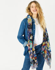 Mosaic Print Scarf , , large