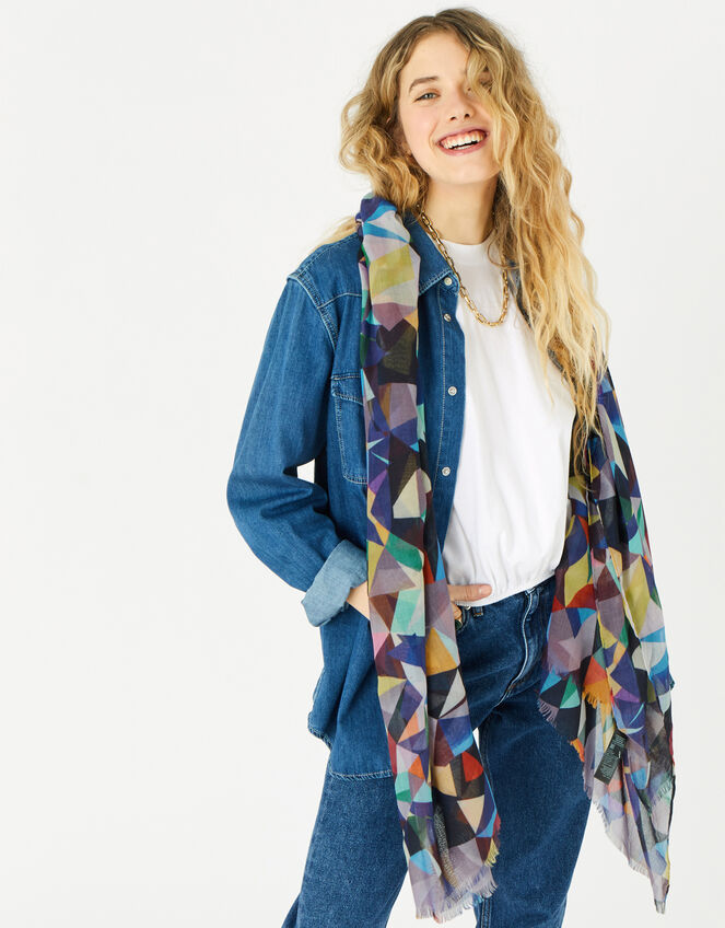 Mosaic Print Scarf , , large