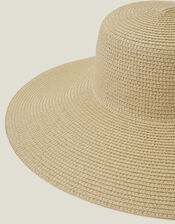 Straw Boater Floppy Hat, , large