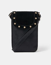 Leather Stud Phone Bag, , large