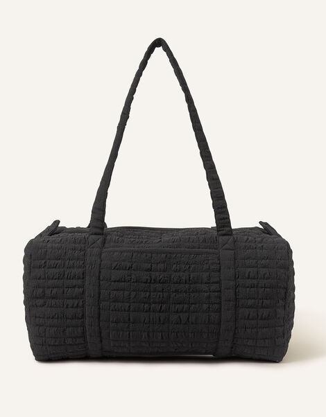 Seersucker Weekend Bag, Black (BLACK), large