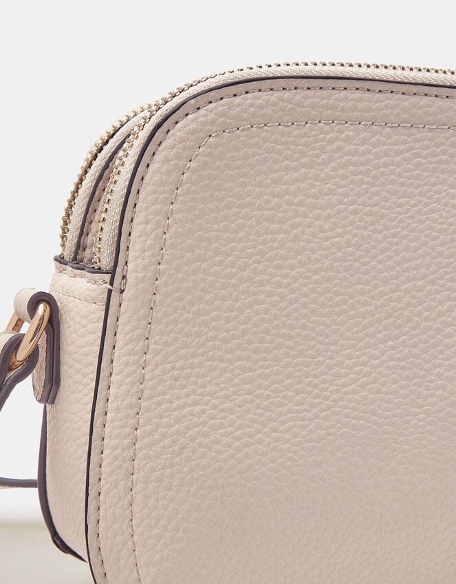 Double Zip Crossbody Bag, Cream (CREAM), large