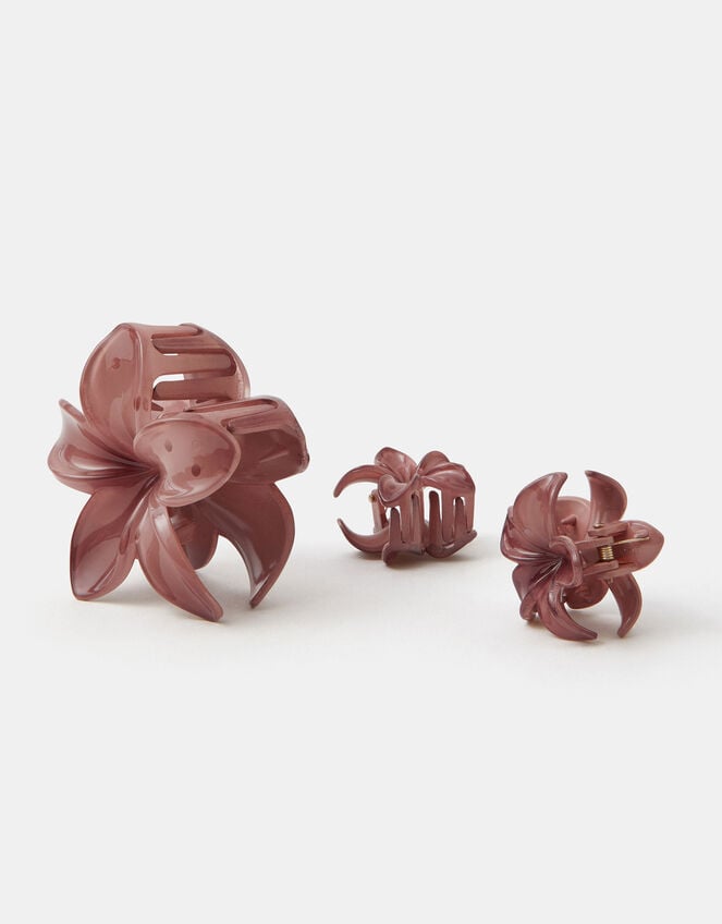 3-Pack Tropical Flower Claw Clips, , large