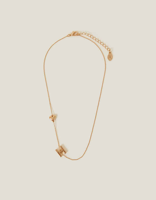 Heart Initial Necklace, Gold (GOLD), large
