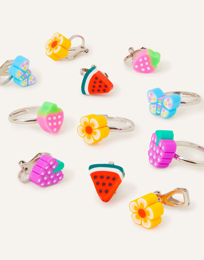 Girls Fruit Jewellery Clip-On Earring and Ring Bundle, , large