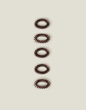 Telephone Hairband 5 Pack, Brown (BROWN), large