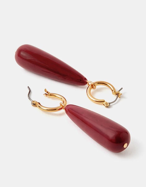 Resin Drop Hoop Earrings, , large