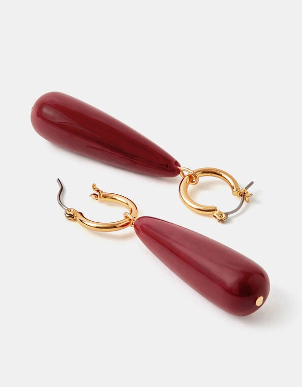 Resin Drop Hoop Earrings, , large