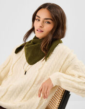 Plain Knitted Triangle Scarf, , large