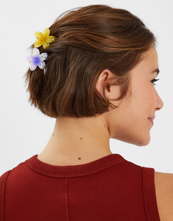 4-Pack Mini Tropical Flower Claw Clips, , large