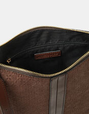 Embossed Faux Suede Crossbody Bag, , large