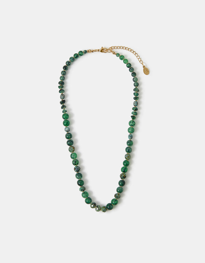 Glass Chrysoprase Bead Necklace, , large