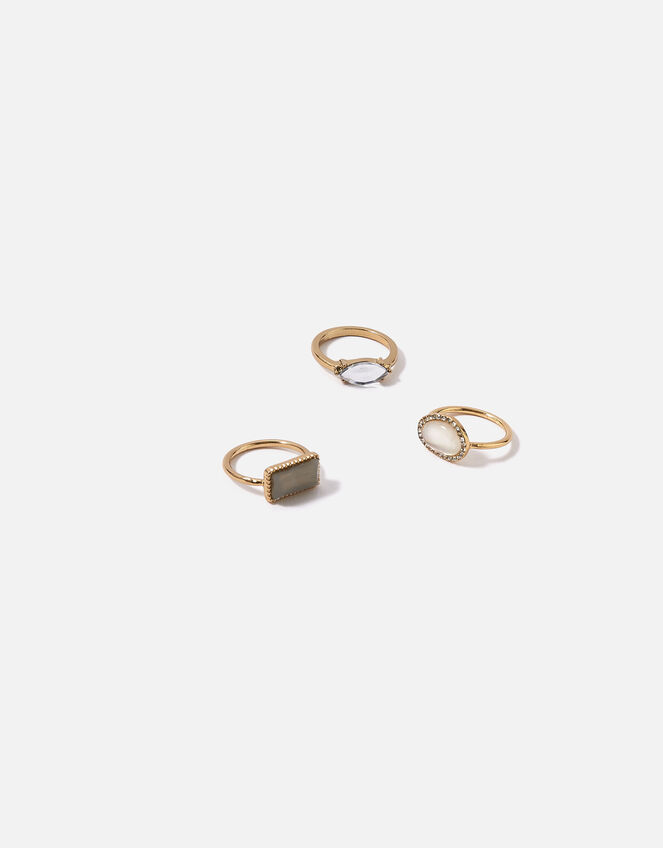 Moonstone Ring Set, Multi (PASTEL-MULTI), large