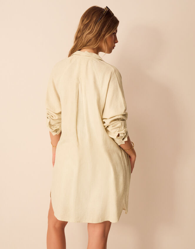 Lace Trim Beach Cover Up Shirt, Camel (BEIGE), large