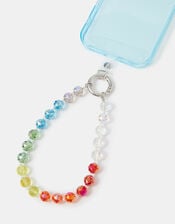 Rainbow Beaded Wrist Phone Strap, , large