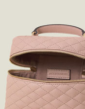 Quilted Top Handle Cross-Body Bag, Nude (NUDE), large